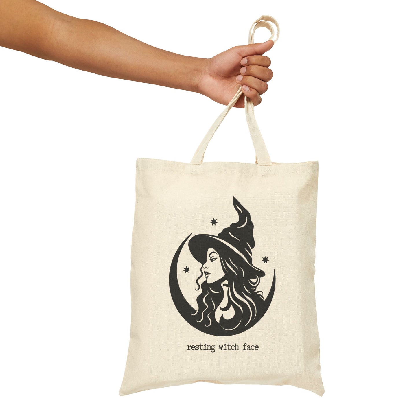 RESTING WITCH FACE 100% Cotton Canvas Tote Bag