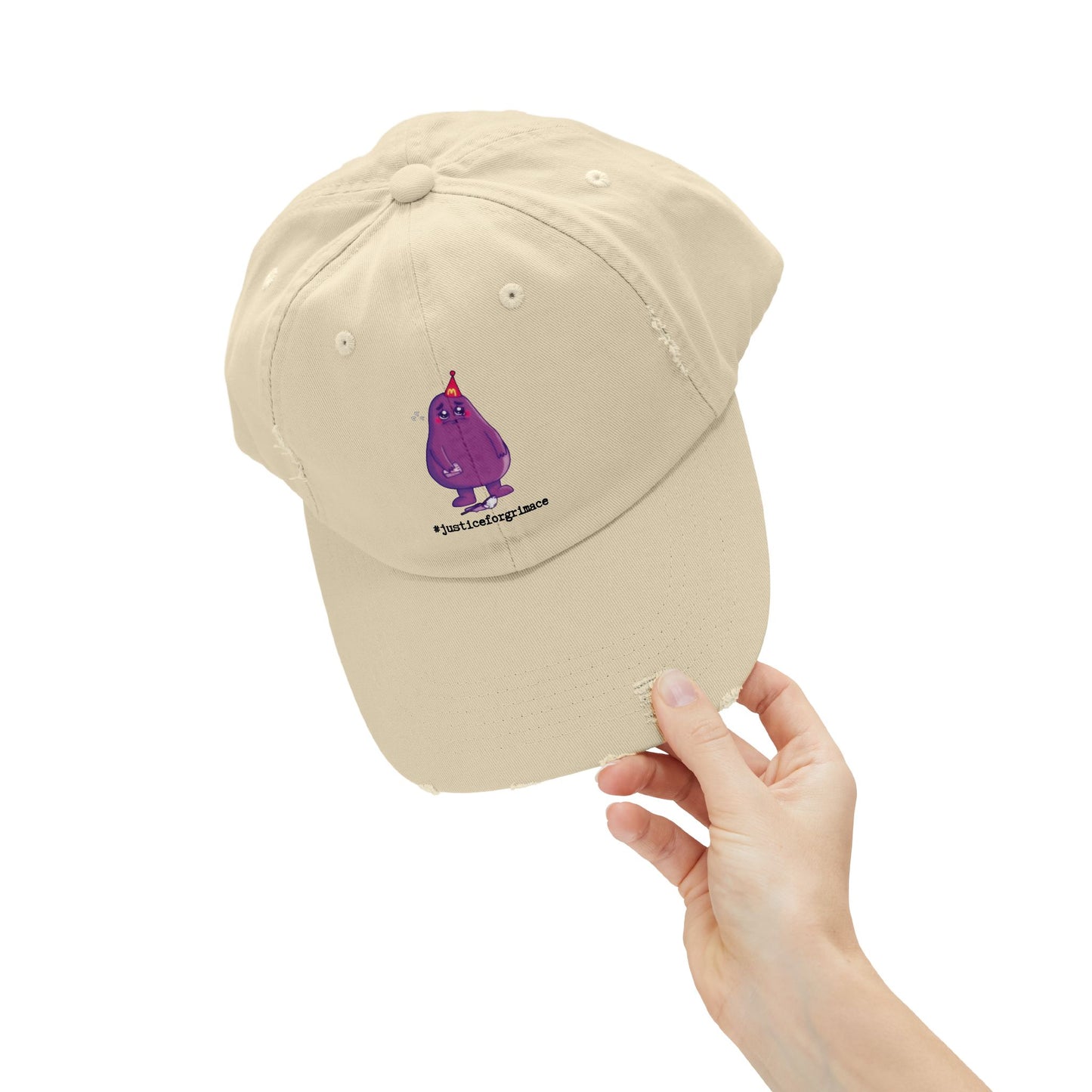 #justiceforgrimace Unisex Distressed Cap