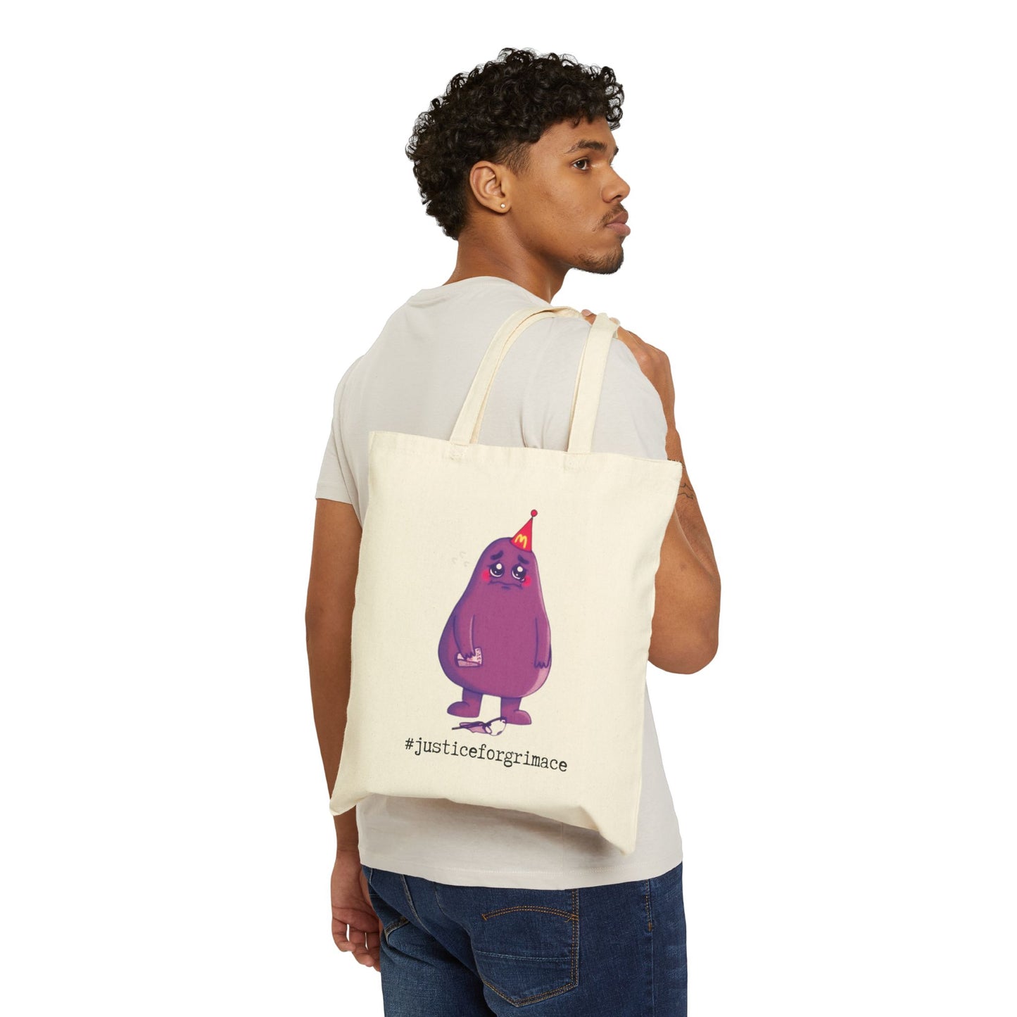 #justiceforgrimace 100% Cotton Canvas Tote Bag