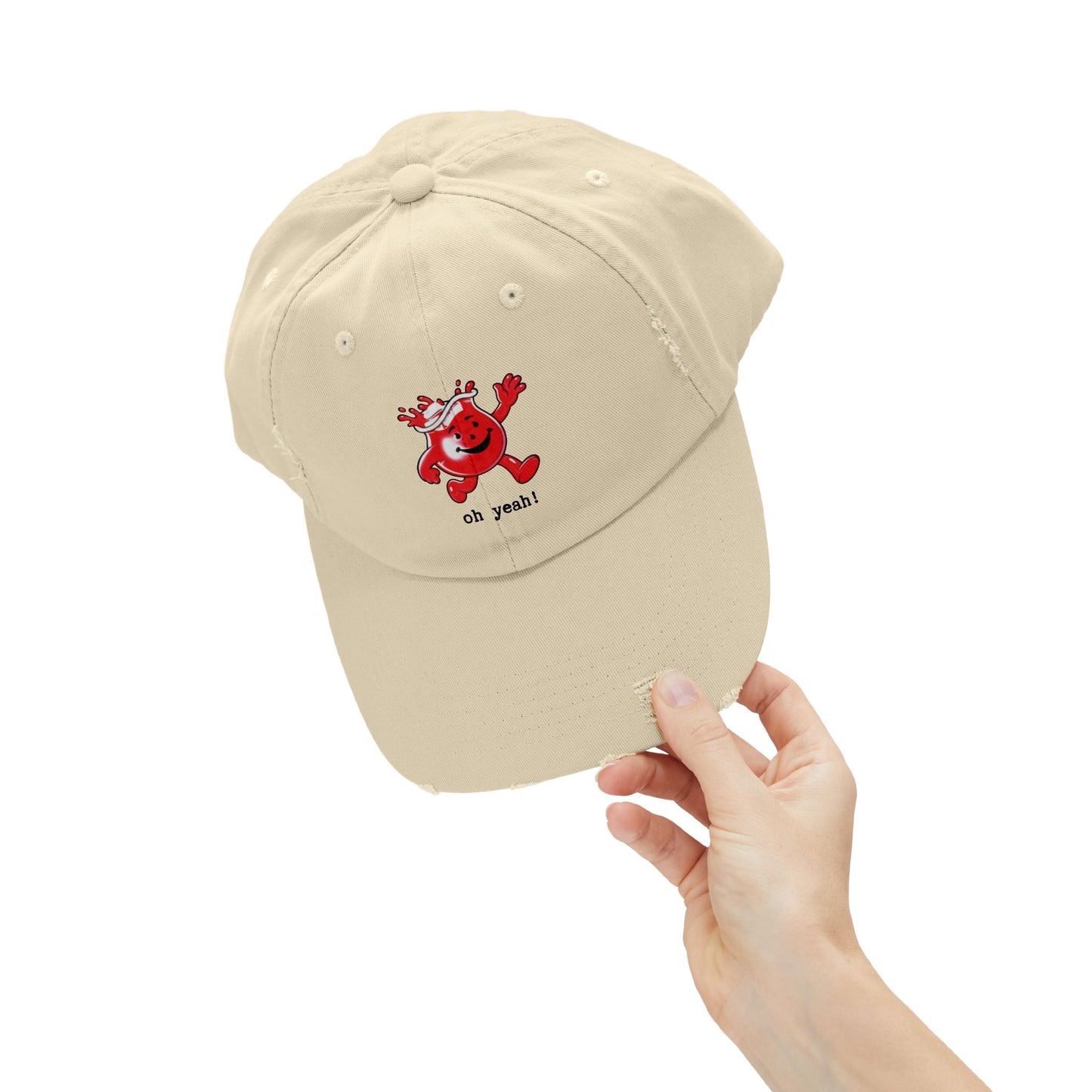 "Oh Yeah!" kool-aid man Unisex Distressed Cap