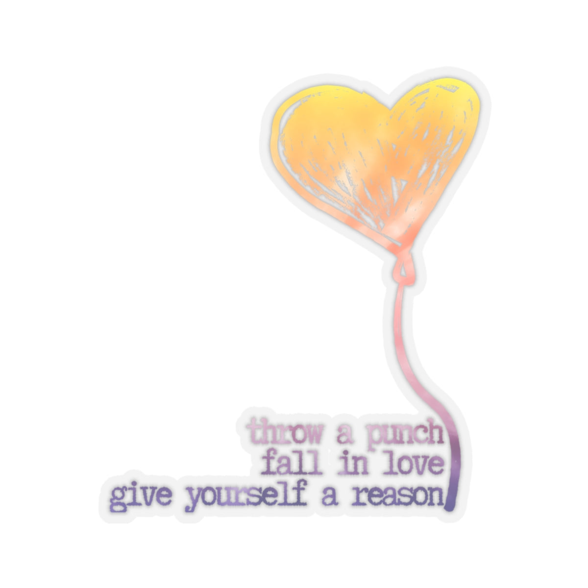 Noah Kahan "Give Yourself a Reason" (purplorange) Kiss-Cut Sticker