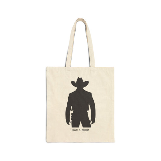 "SAVE A HORSE" 100% Cotton Canvas Tote Bag