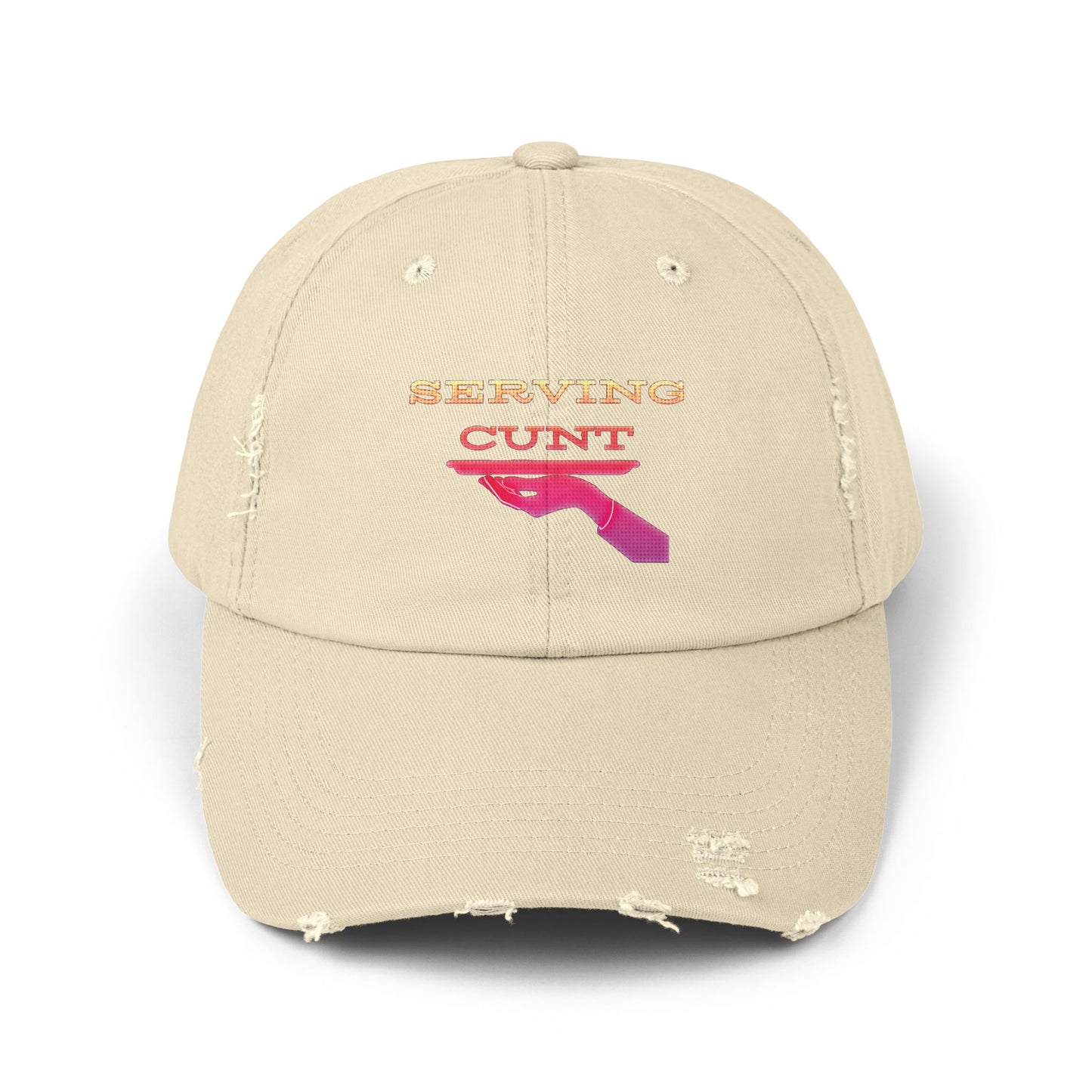 Serving Cunt (pink ombré) Unisex Distressed Cap