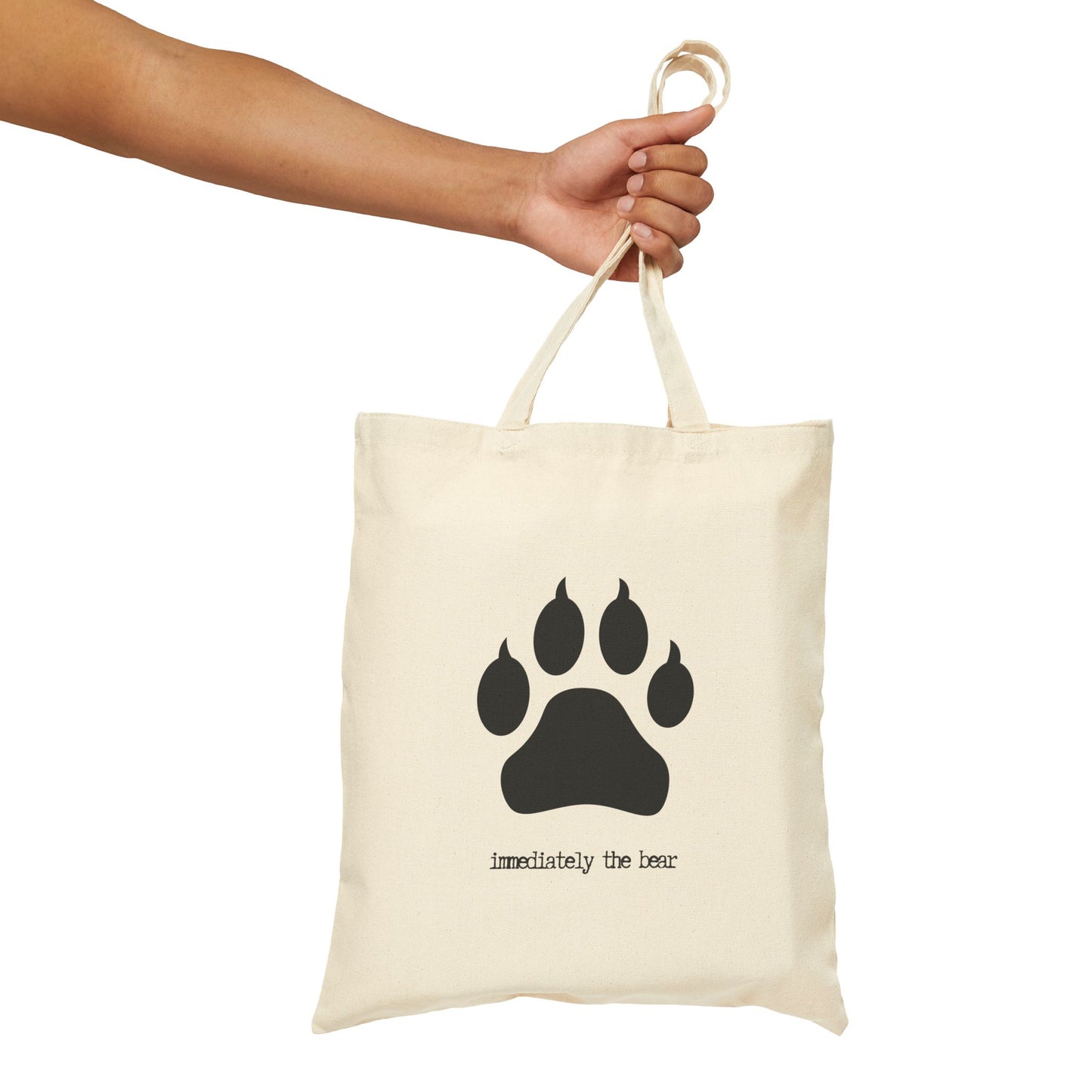 "Immediately the Bear" 100% Cotton Canvas Tote Bag