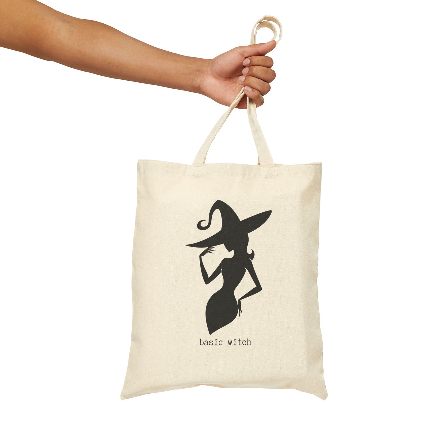 BASIC WITCH 100% Cotton Canvas Tote Bag