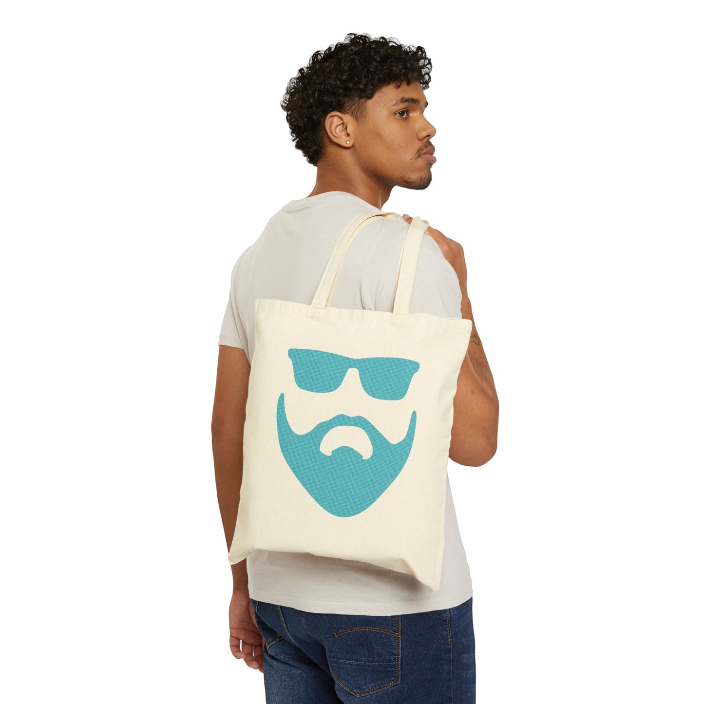 "So Many Beards So Little Time" (aqua) 100% Cotton Canvas Tote Bag