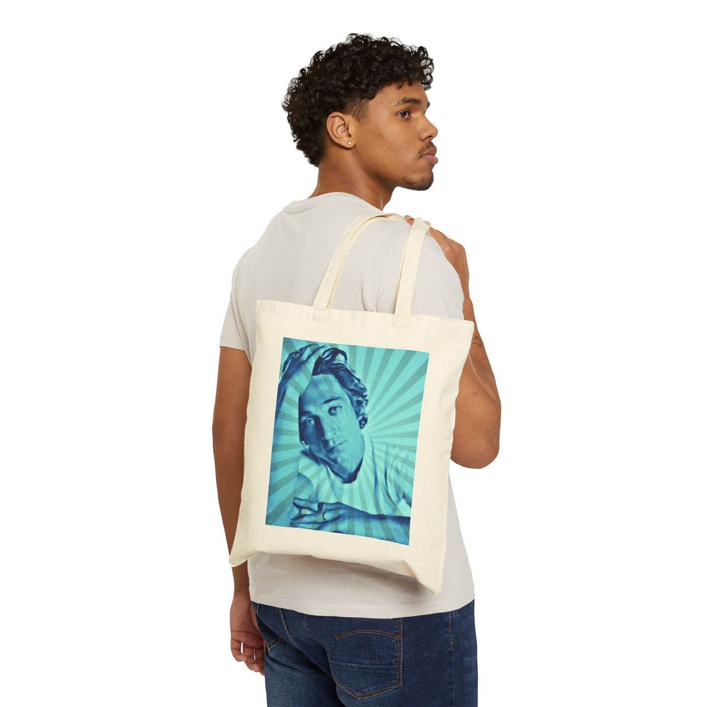 JEREMY ALLEN WHITE IN BLUE 100% Cotton Canvas Tote Bag