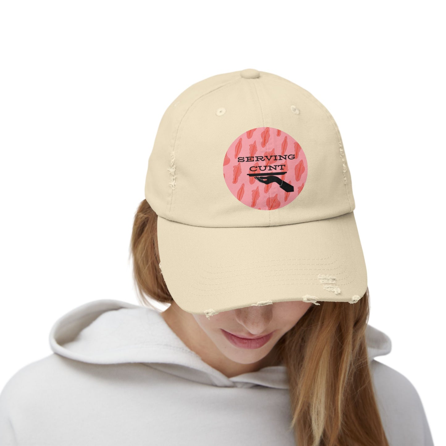 "Serving Cunt" Unisex Distressed Cap