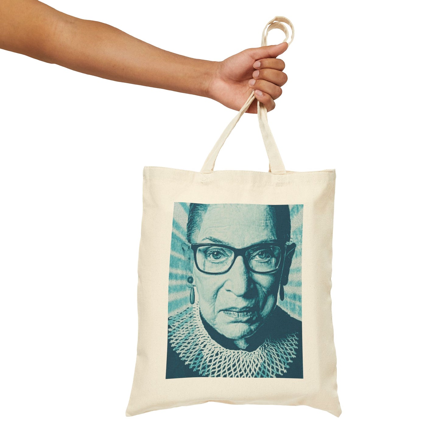 RBG POP ART PORTRAIT #2 100% Cotton Canvas Tote Bag