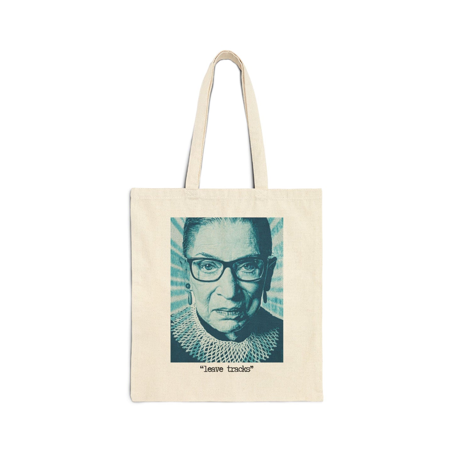 "Leave Tracks"  RBG 100% Cotton Canvas Tote Bag