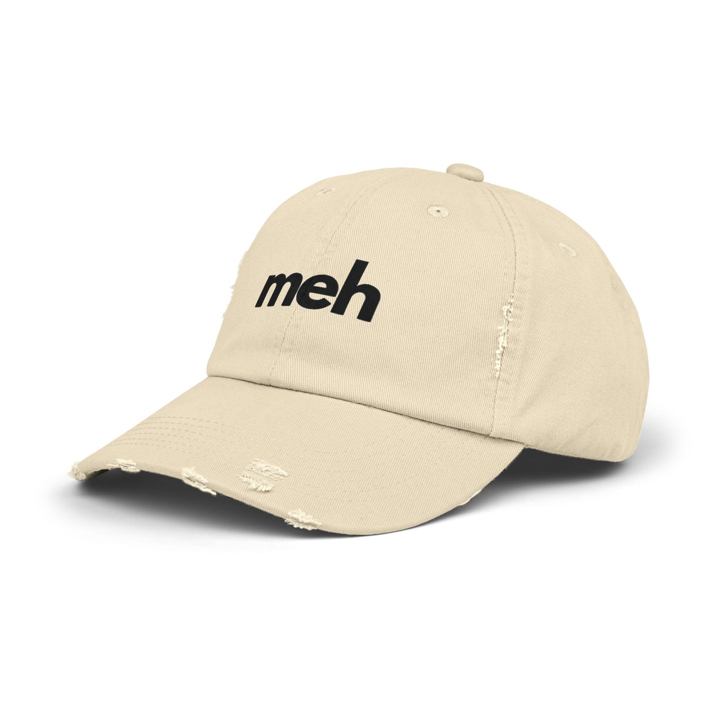 "MEH" (baddie black) Unisex Distressed Cap