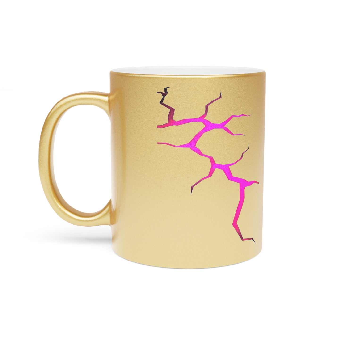 Lightning Strikes Metallic Mug - Stylish Gold/Pink Design for Coffee Lovers