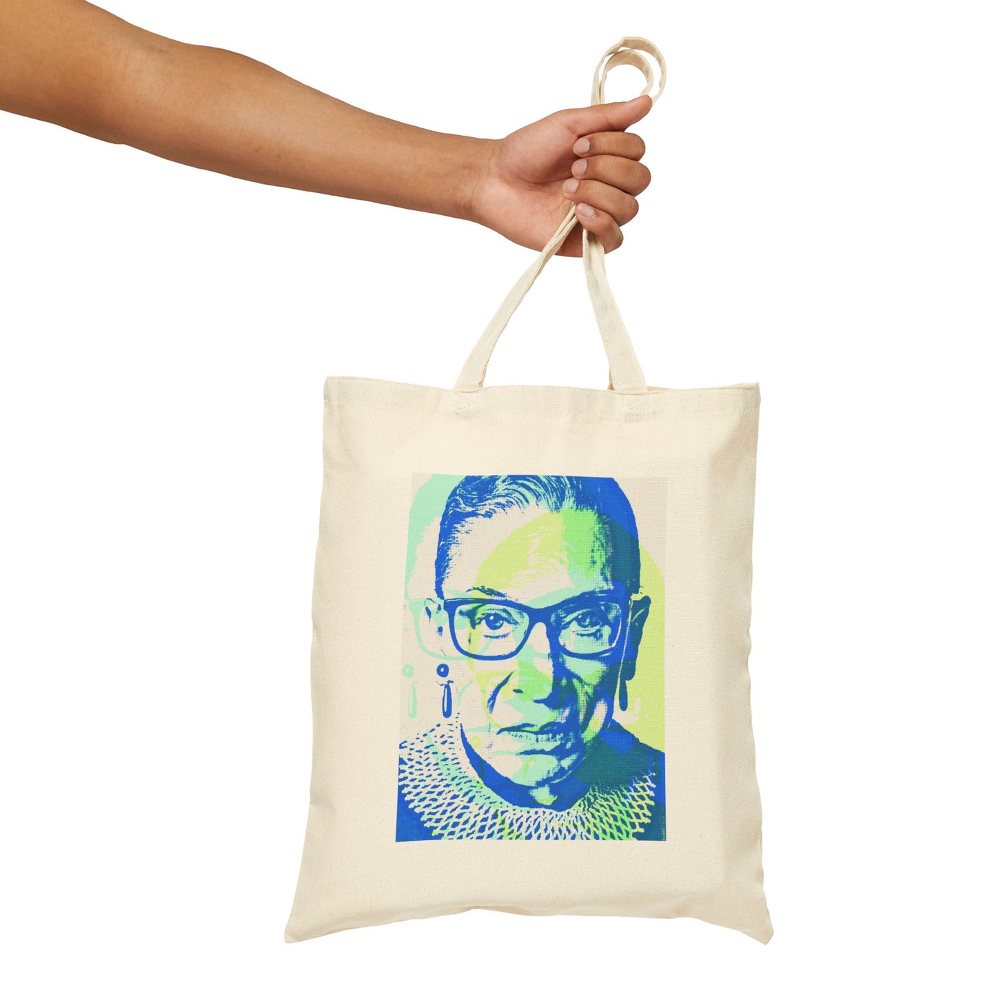 RBG POP ART PORTRAIT #1 100% Cotton Canvas Tote Bag