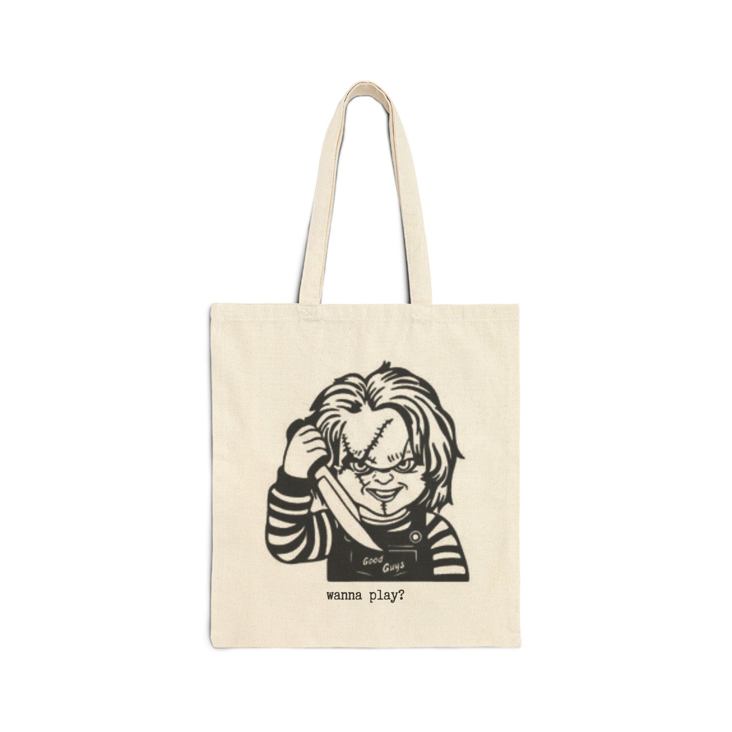 Chucky "Wanna Play?" 100% Cotton Canvas Tote Bag