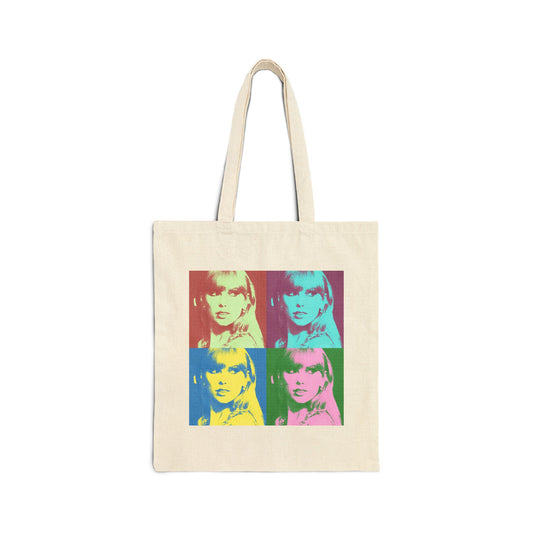 POP ART TAYLOR 100% Cotton Canvas Tote Bag