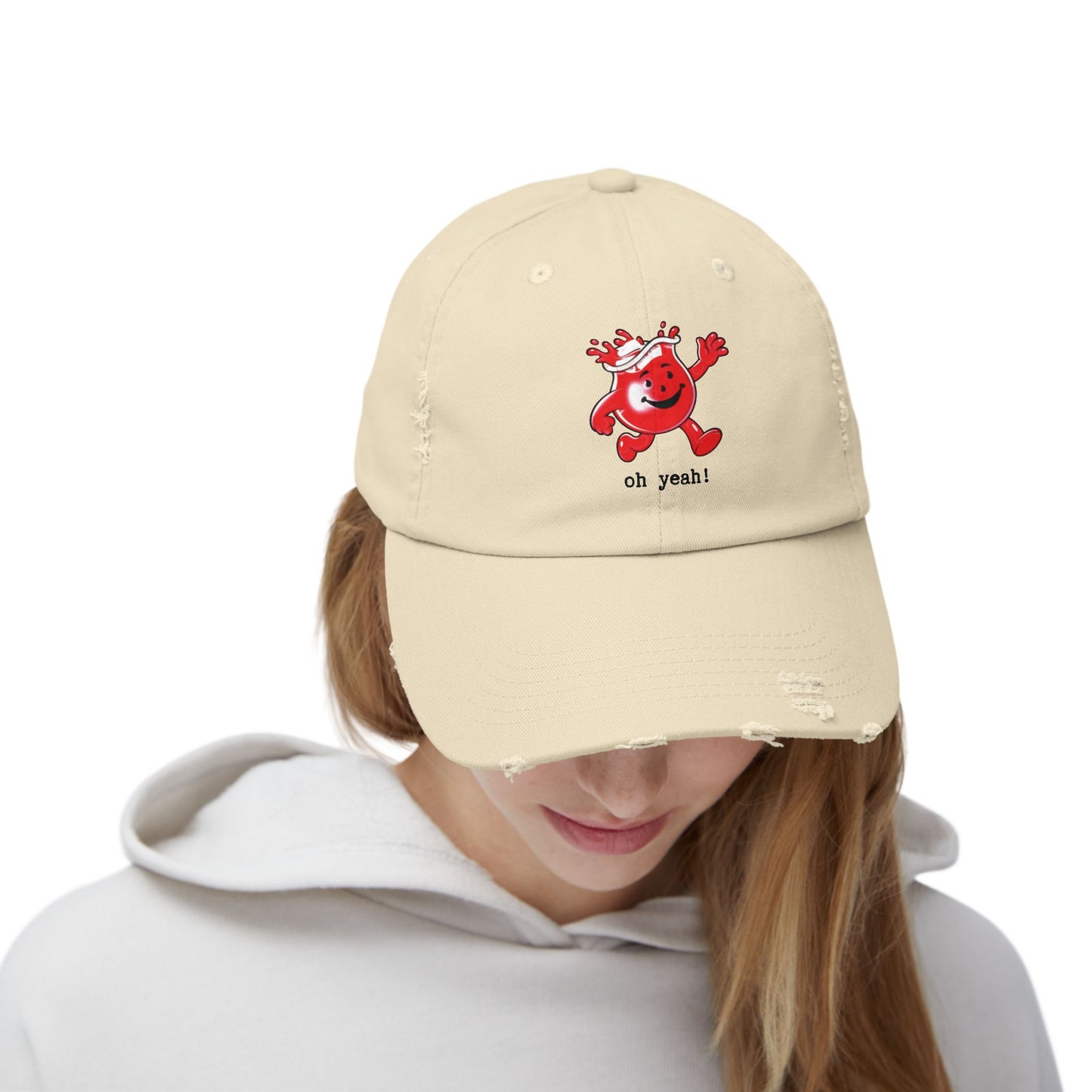 "Oh Yeah!" kool-aid man Unisex Distressed Cap