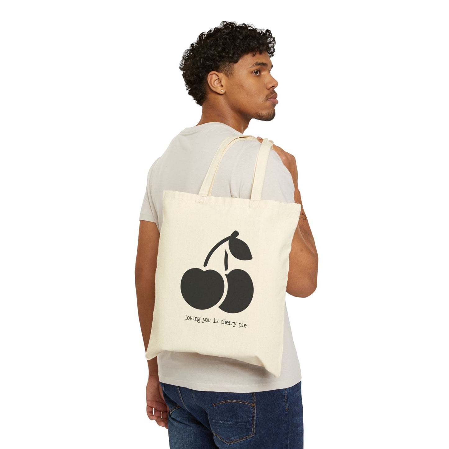 "Loving You Is Cherry Pie" 100% Cotton Canvas Tote Bag