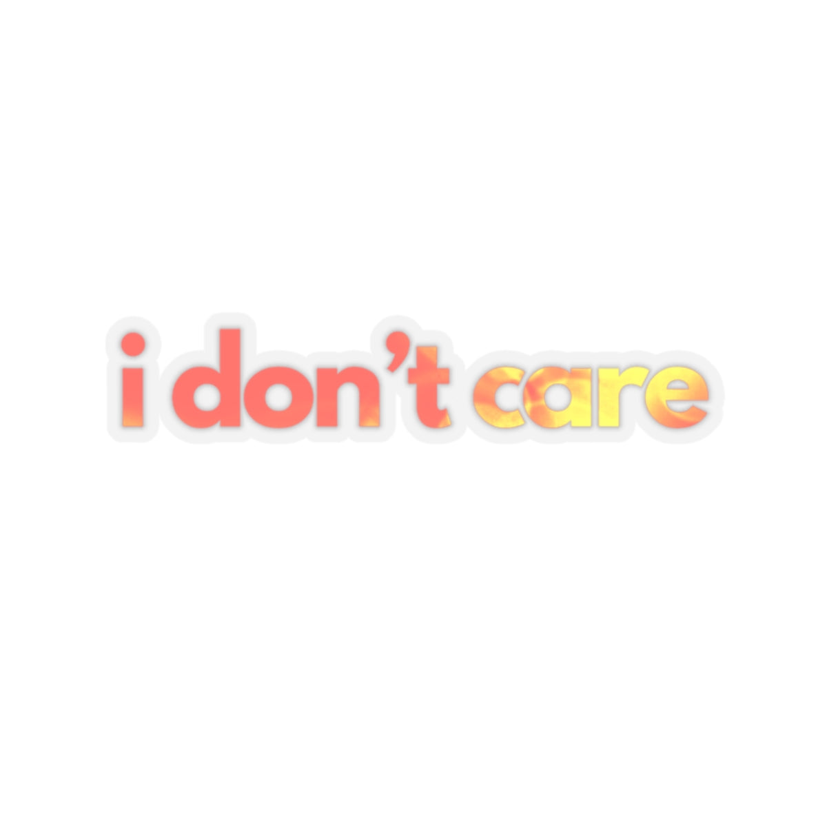 NOT FEELING IT series ("I don't care")  Kiss-Cut Sticker