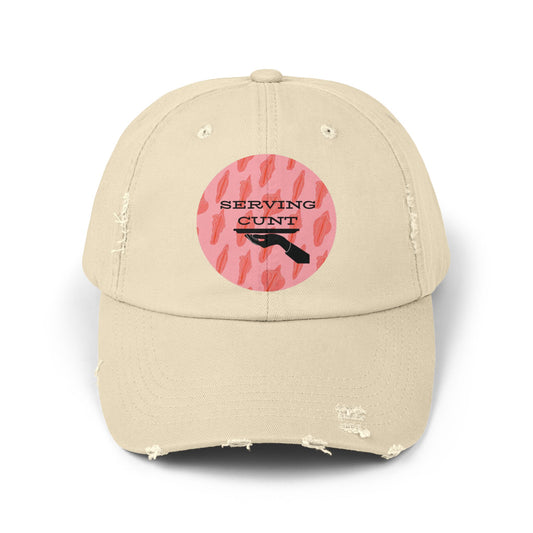 "Serving Cunt" Unisex Distressed Cap