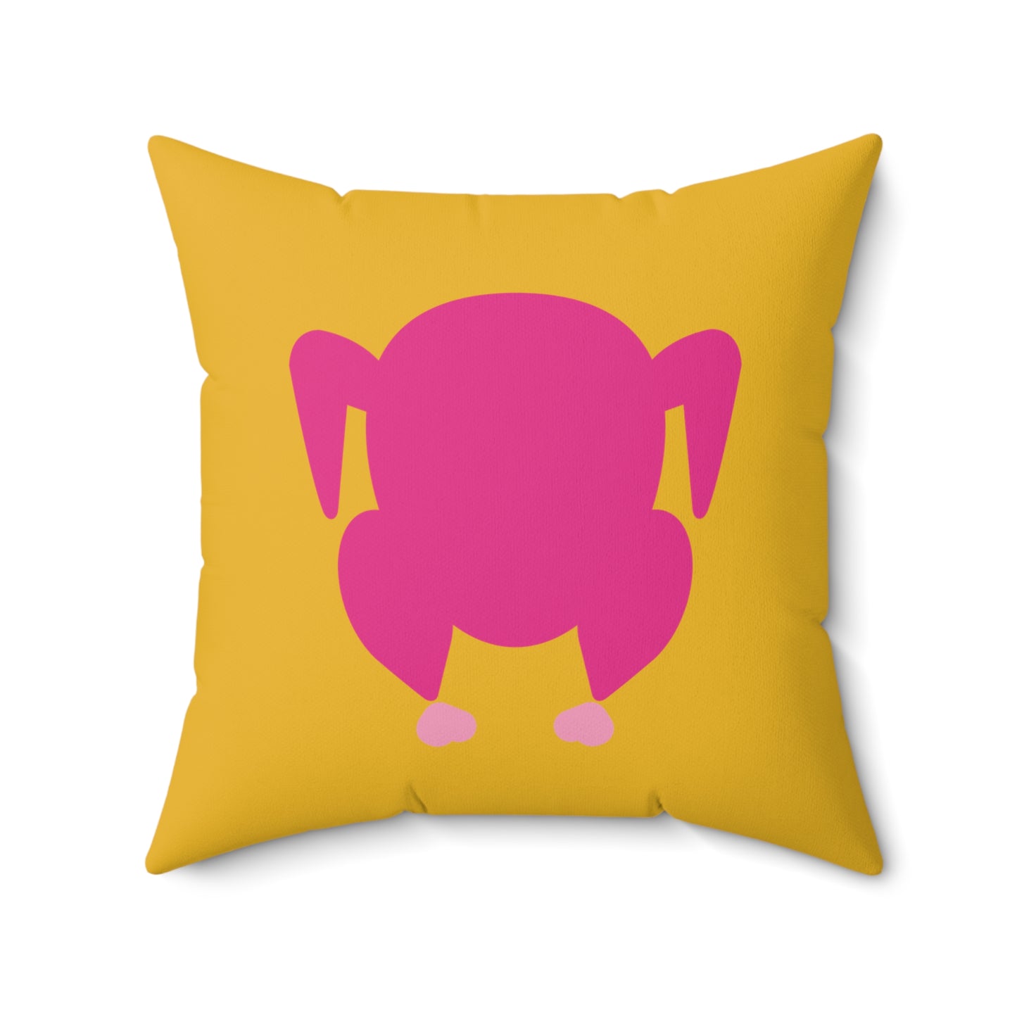 Modern Minimalist Turkey Pillow (yellow & fuchsia) |  Fun Fall Decor for Thanksgiving