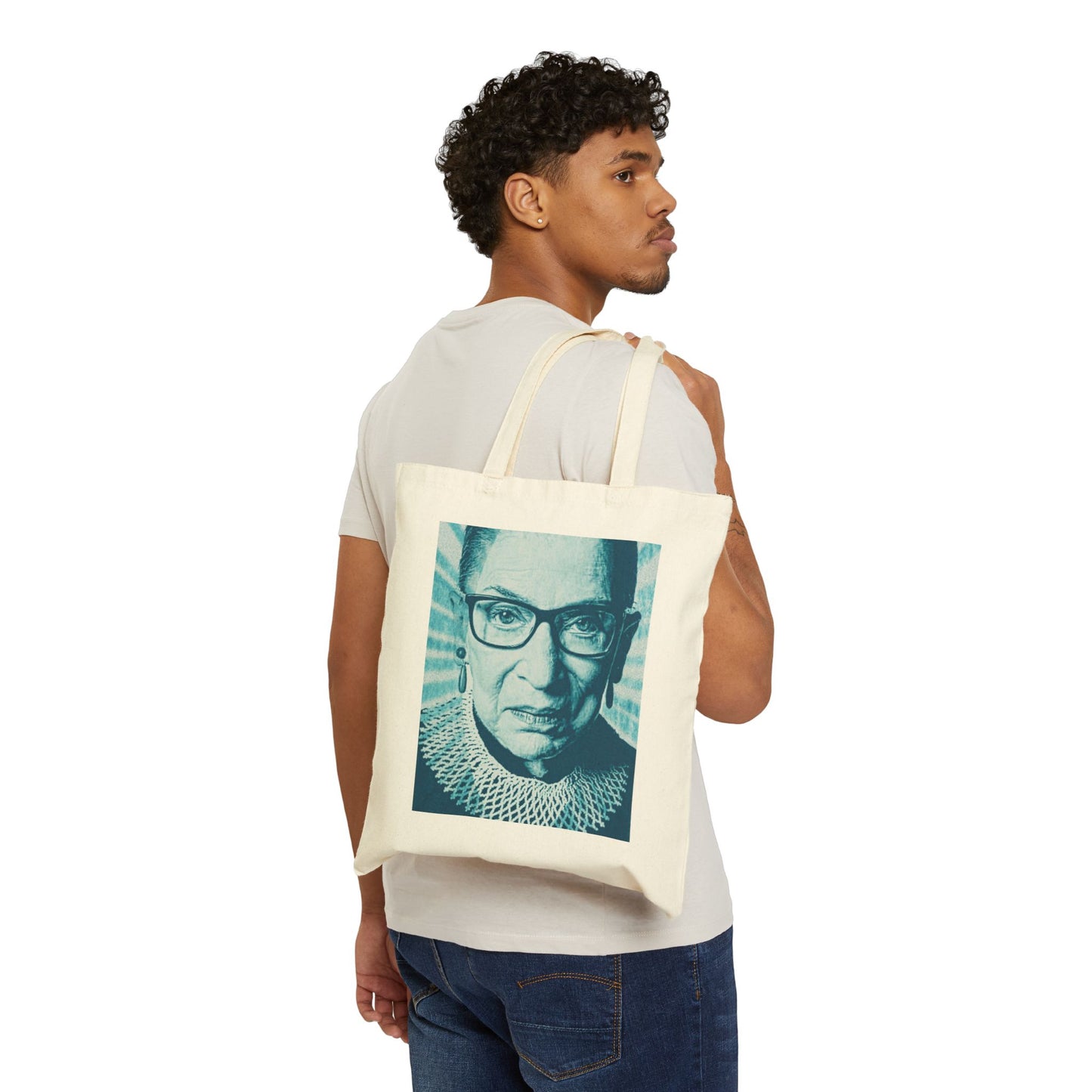 RBG POP ART PORTRAIT #2 100% Cotton Canvas Tote Bag