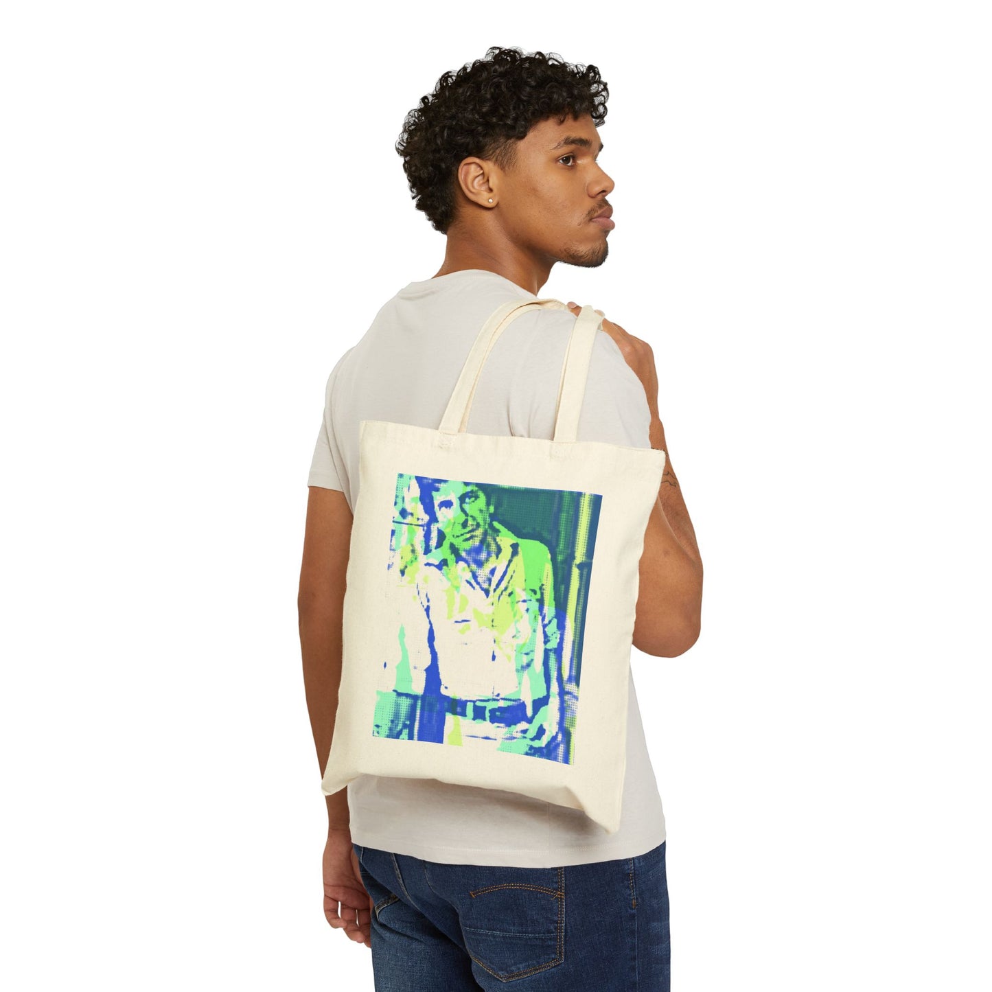 FAMOUS BLUE POET 100% Cotton Canvas Tote Bag