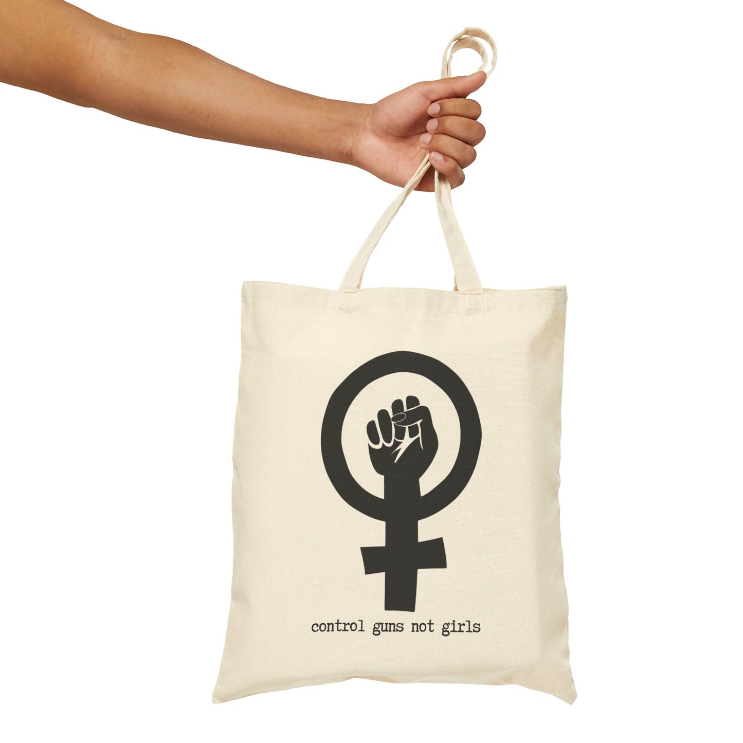 CONTROL GUNS NOT GIRLS 100% Cotton Canvas Tote Bag