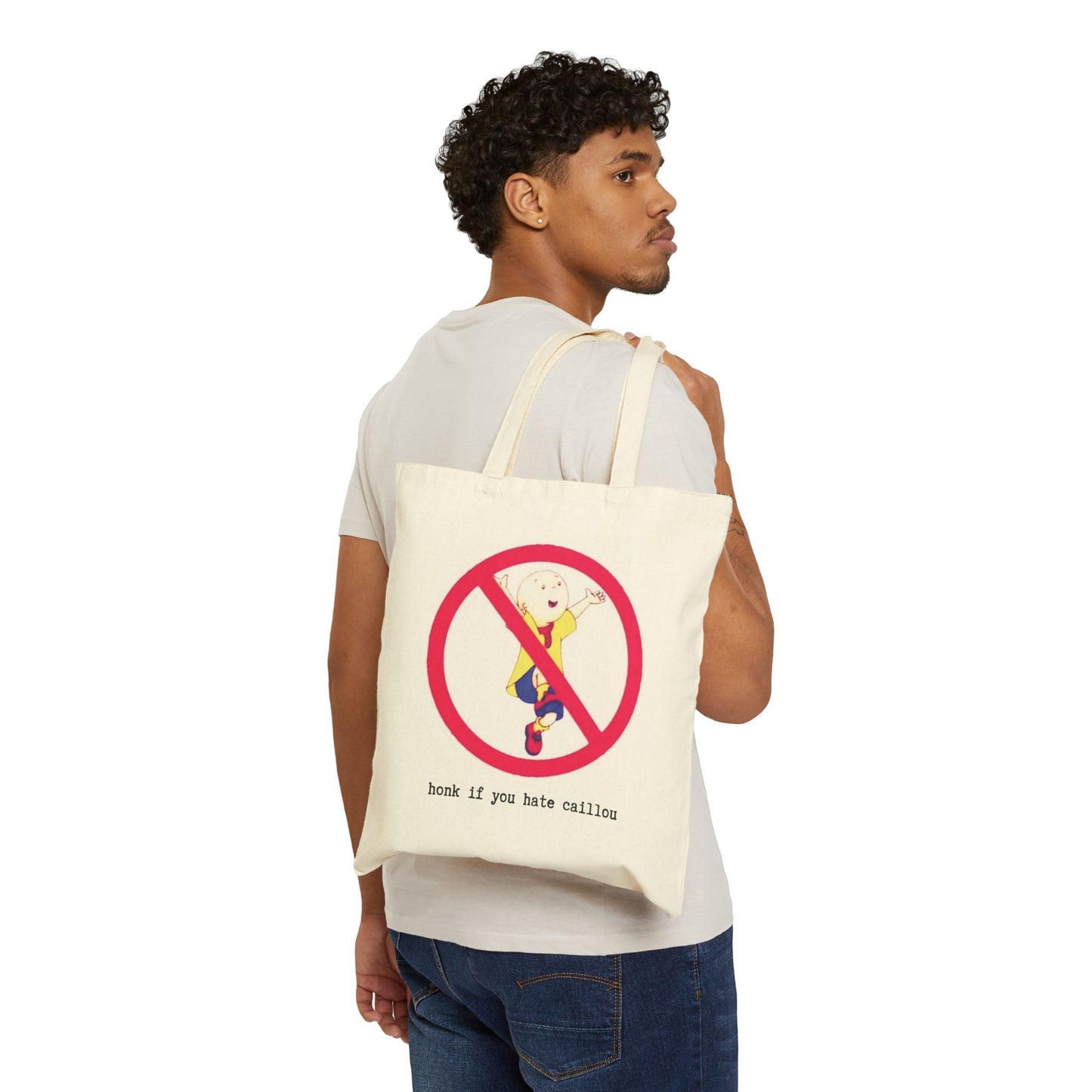 "HONK IF YOU HATE CAILLOU" 100 Percent Cotton Canvas Tote Bag