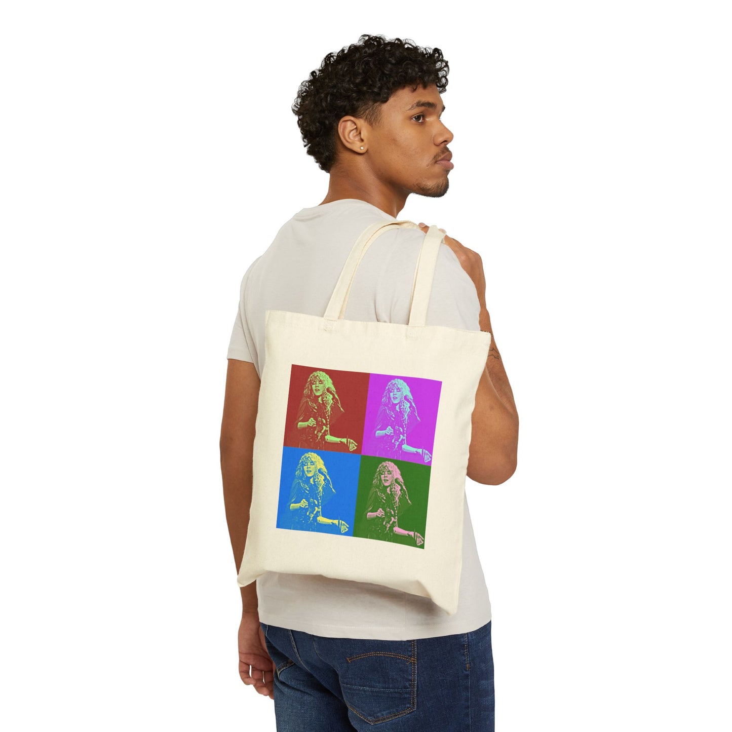 "STEVIE NICKS" Pop Art 100% Cotton Canvas Tote Bag