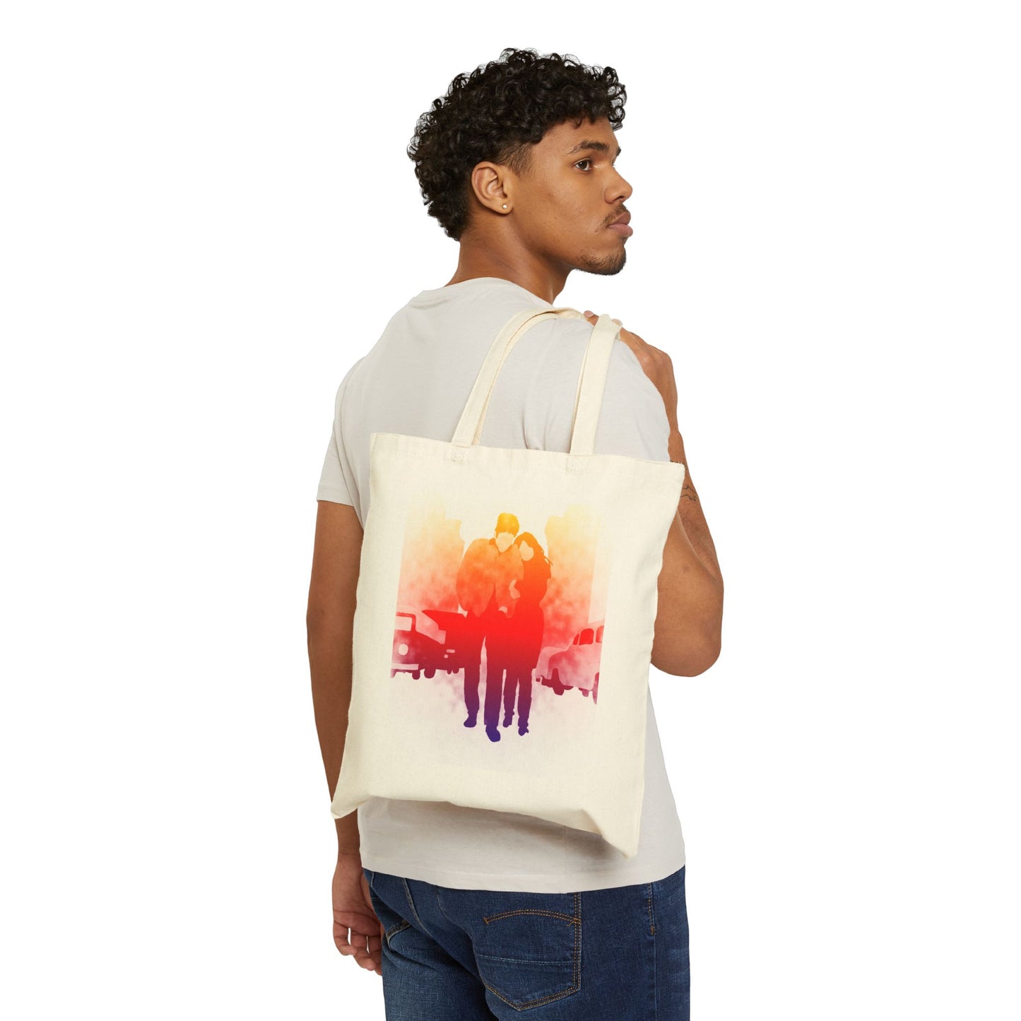 Freewheeling in Neon 100% Cotton Canvas Tote Bag