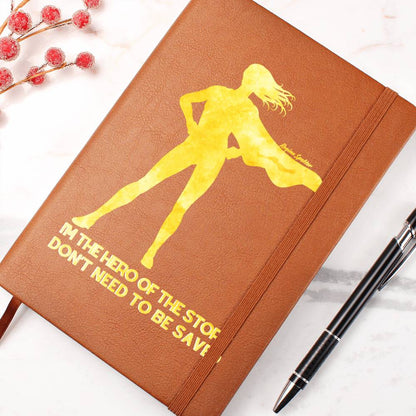 "I'M THE HERO OF THE STORY" Vegan Leather Journal | Regina Spektor Song Lyrics | Unique and Custom Gifts