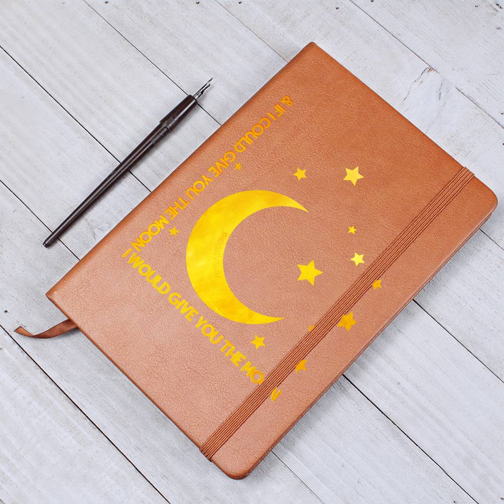 "& IF I COULD GIVE YOU THE MOON" Vegan Leather Graphic Journal | Phoebe Bridgers Moon Song Lyrics | Meaningful Gifts