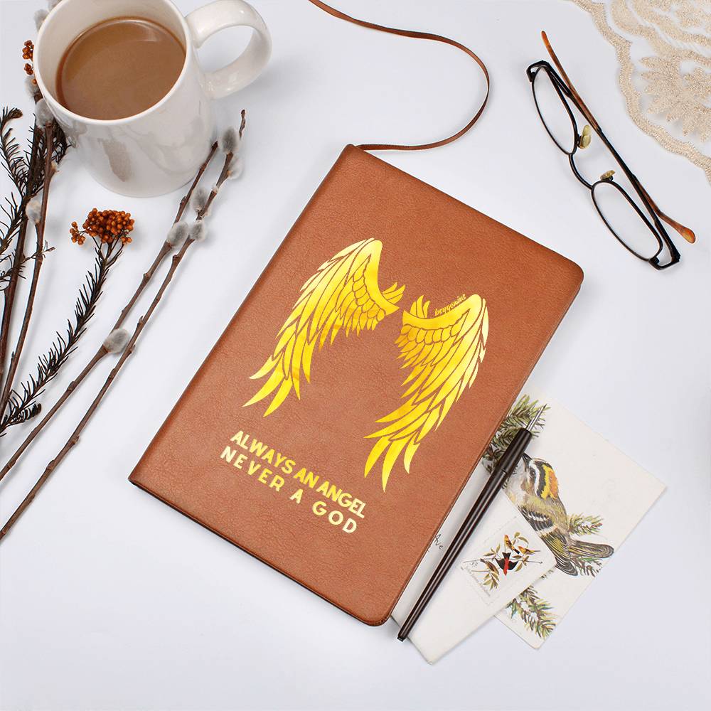 "always an angel, never a god" VEGAN LEATHER JOURNAL |  Boygenius song lyrics | Custom-made & Eco-friendly