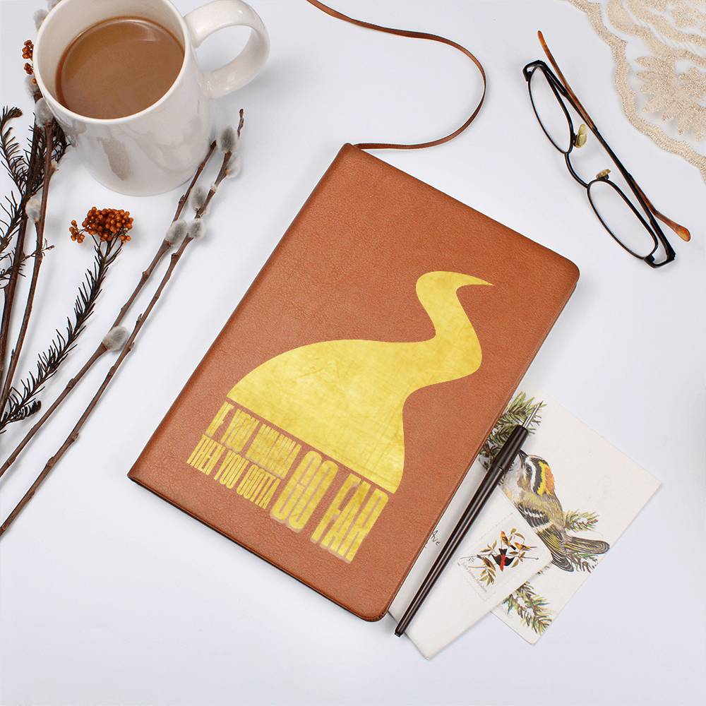 "Go Far" Vegan Leather Journal | Creative & Thoughtful Gifts | Noah Kahan Song Lyrics