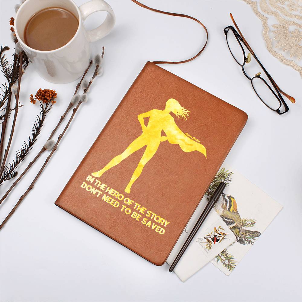 "I'M THE HERO OF THE STORY" Vegan Leather Journal | Regina Spektor Song Lyrics | Unique and Custom Gifts