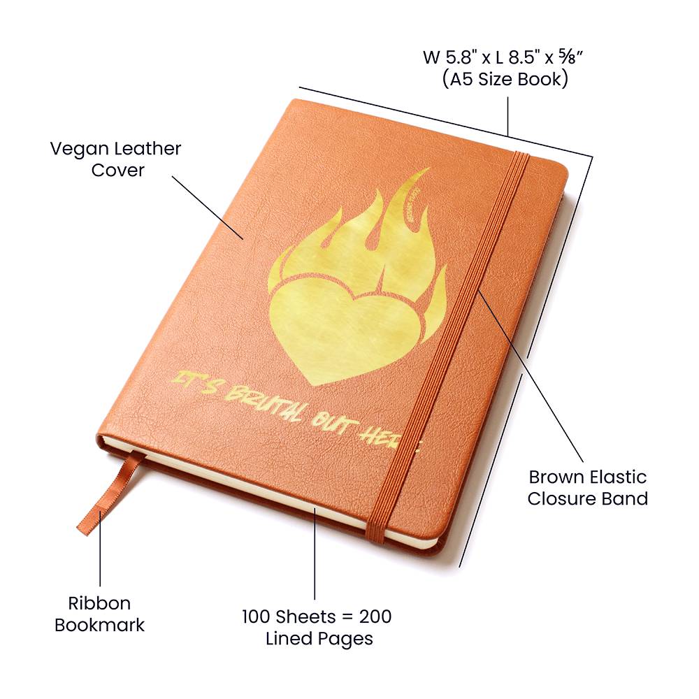 "it's brutal out here" VEGAN LEATHER JOURNAL | Olivia Rodrigo Song Lyrics | Custom, Eco-friendly Journal