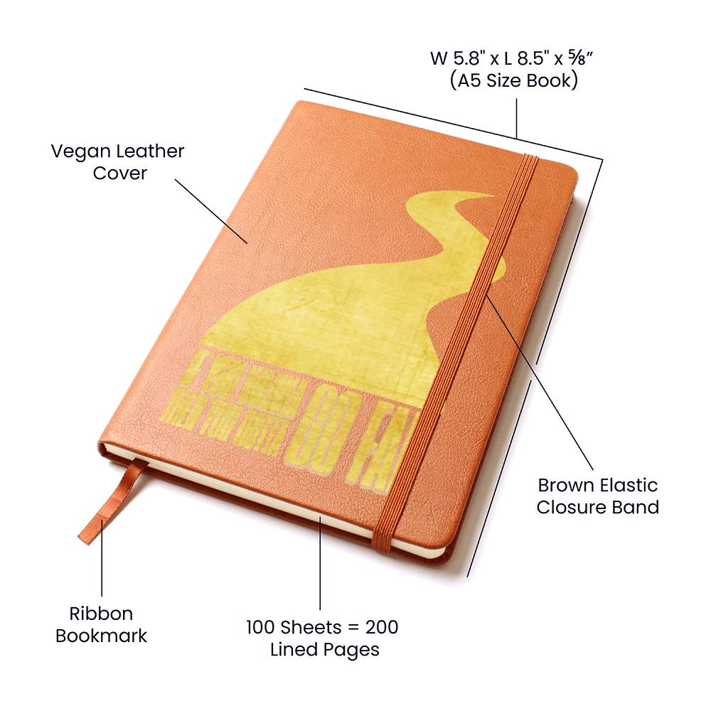 "Go Far" Vegan Leather Journal | Creative & Thoughtful Gifts | Noah Kahan Song Lyrics